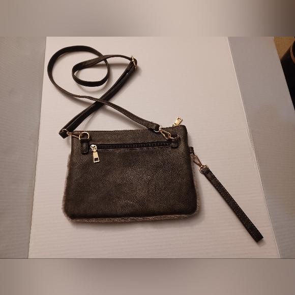 4/$60 Faux-fur/Faux-leather Purse With Rhinestone Decor - Picture 3 of 7